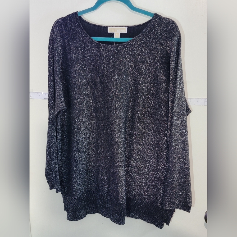Michael Kors Women's Black Silver Sparkling Sweater Size XL NWT